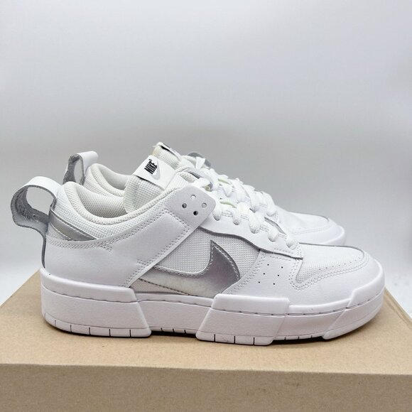 Nike Dunk Low Disrupt White Silver Black DJ6226-100 Running Shoes Women’s US 10 - Picture 5 of 12